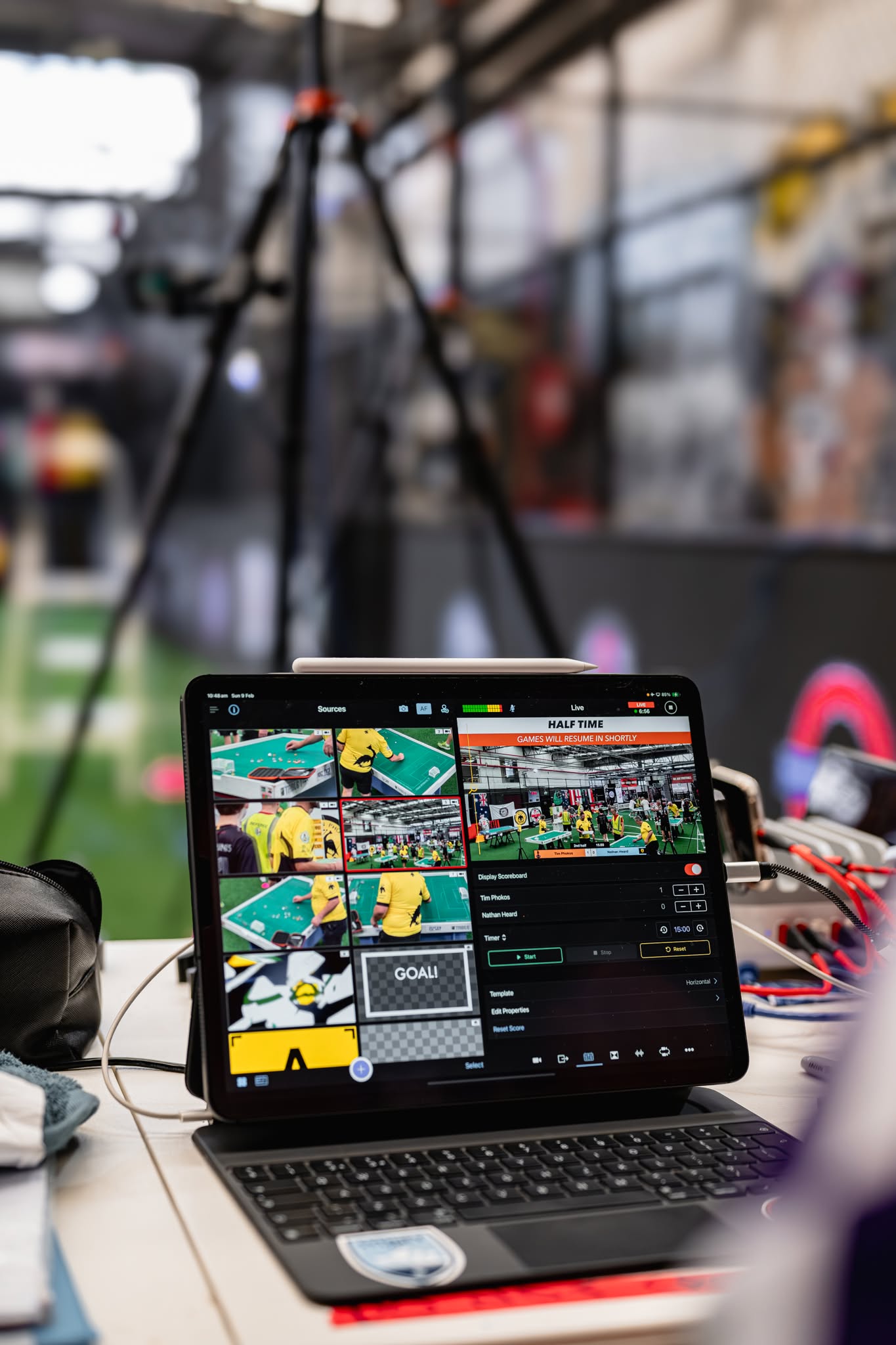 Live production at the Asian Cup table football tournament